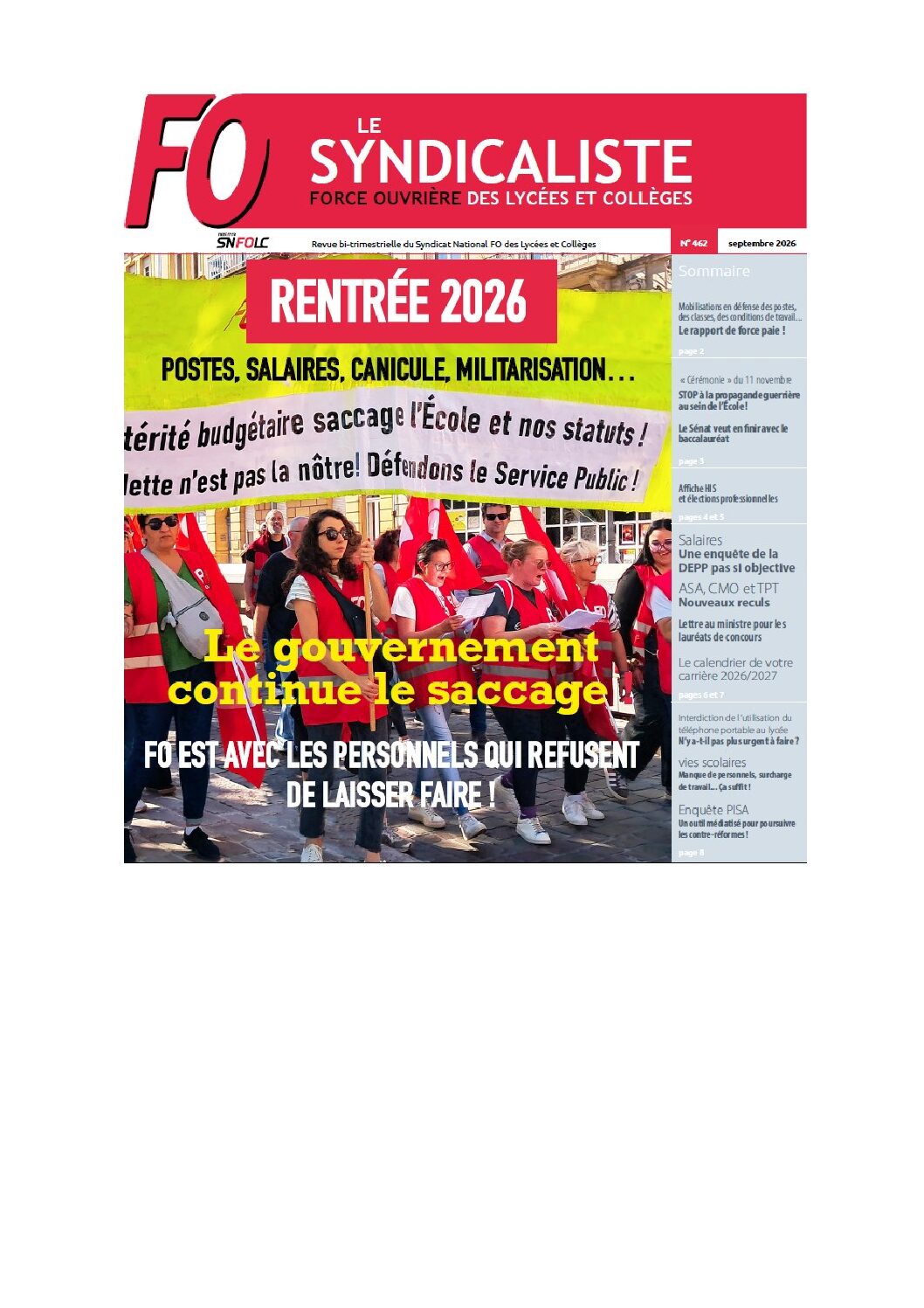 You are currently viewing Le Journal du SNFOLC septembre 2026 !